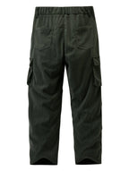 Men's fern green two-tone utility cargo trousers in autumn and winter