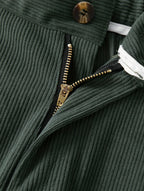 Men's coffee brown two-tone utility cargo trousers in autumn and winter
