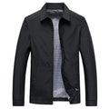 Men's black all-weather collared jacket for cold autumn and winter days