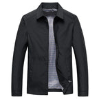 Men's black all-weather collared jacket for cold autumn and winter days