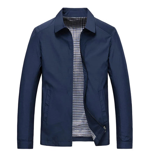 Men's black all-weather collared jacket for cold autumn and winter days