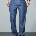 Men's blue relaxed straight-leg jeans