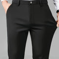 Men's space black modern straight-leg trousers