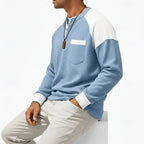 Men's light blue long sleeve henley top for the autumn and winter season