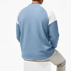 Men's light blue long sleeve henley top for the autumn and winter season
