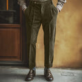 Men's green pleated gurkha trousers