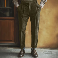 Men's Pleated Gurkha Trousers for the Winter Season