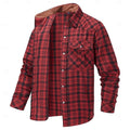 Men's red rugged checked overshirt