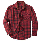 Men's dark navy rugged checked overshirt