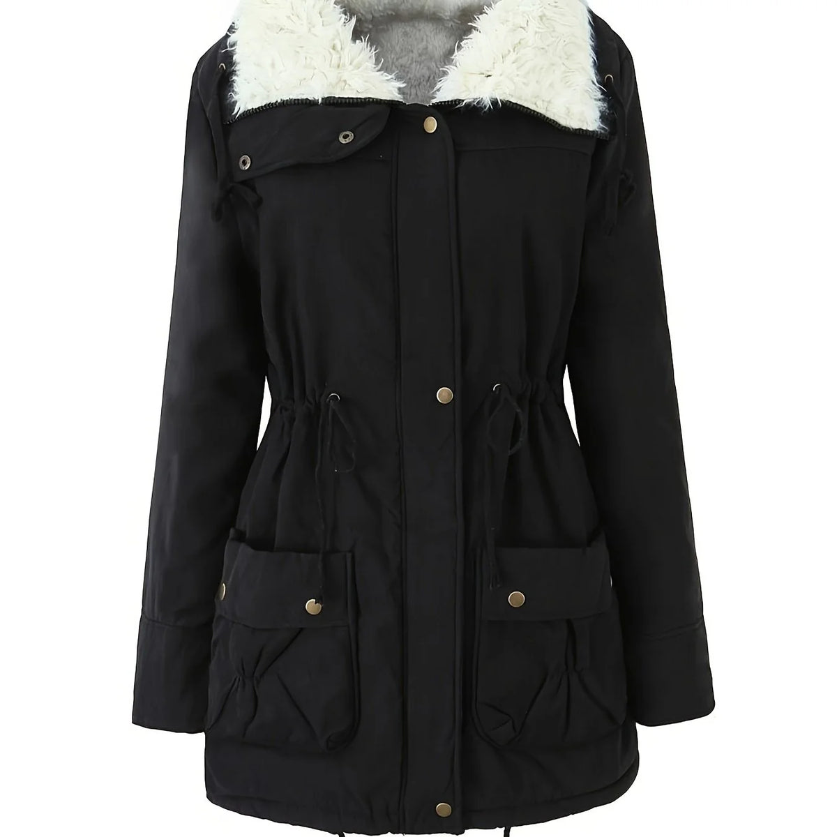 Men's black cosy longline winter parka for everyday cold-weather wear