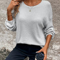 Women's light grey relaxed waffle knit jumper