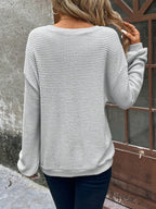 Women's fern green relaxed waffle knit jumper