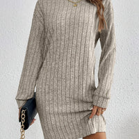 Women's Ribbed Textured Jumper Dress for Everyday Winter Wear