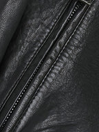 Men's black cropped classic stand-collar moto jacket for the season