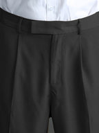 Men's black relaxed wide-leg trousers for autumn and winter layering