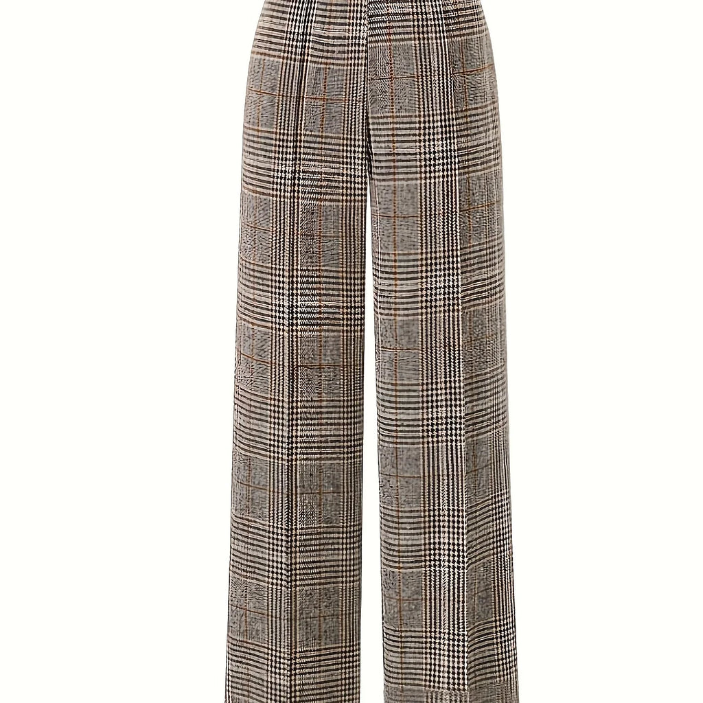 Women's khaki tailored wide-leg trousers