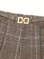 Women's khaki tailored wide-leg trousers