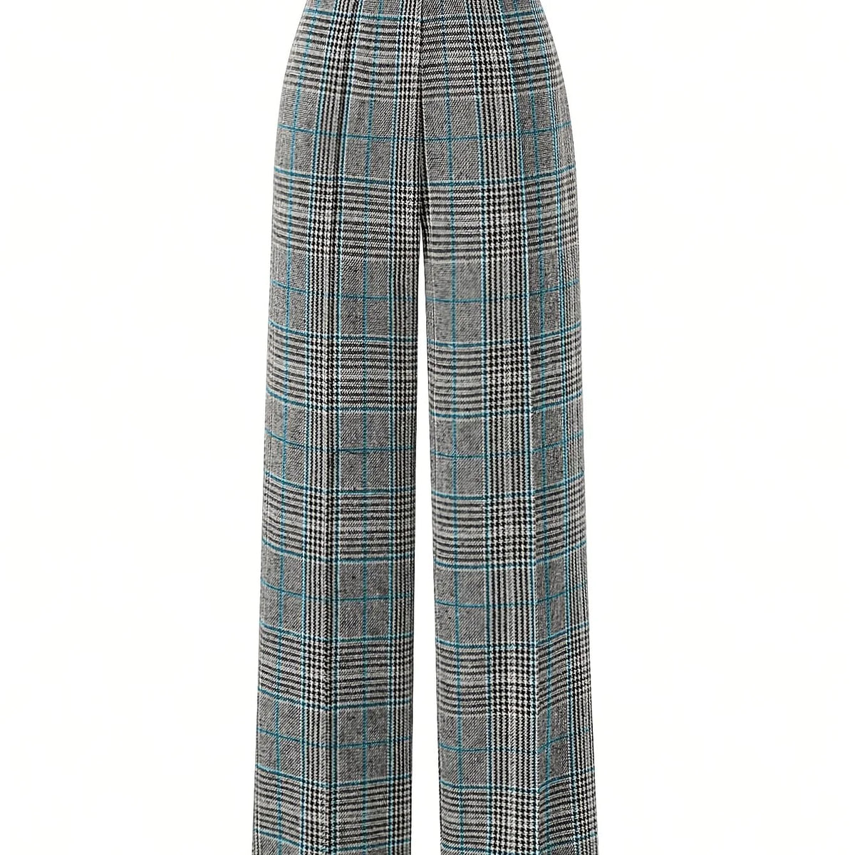 Women's khaki tailored wide-leg trousers
