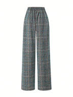 Women's burgundy tailored wide-leg trousers