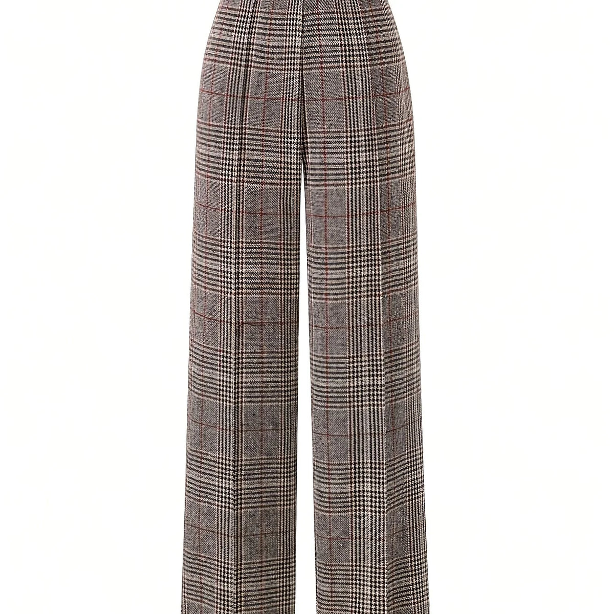 Women's khaki tailored wide-leg trousers