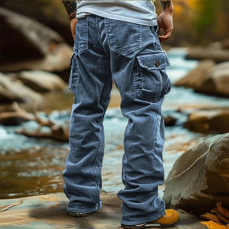 Men's blue relaxed cargo trousers