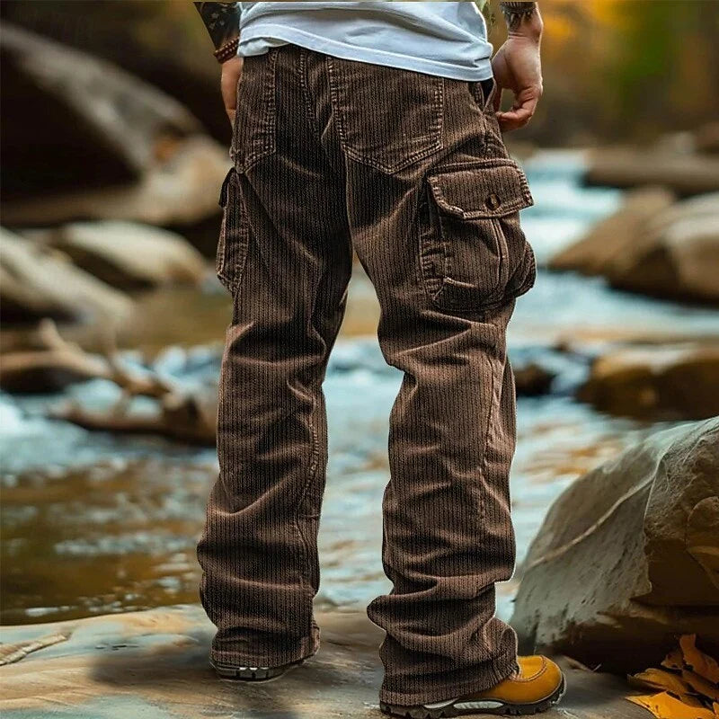 Men's brown relaxed cargo trousers
