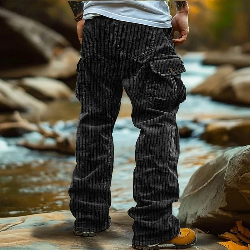 Men's black relaxed cargo trousers