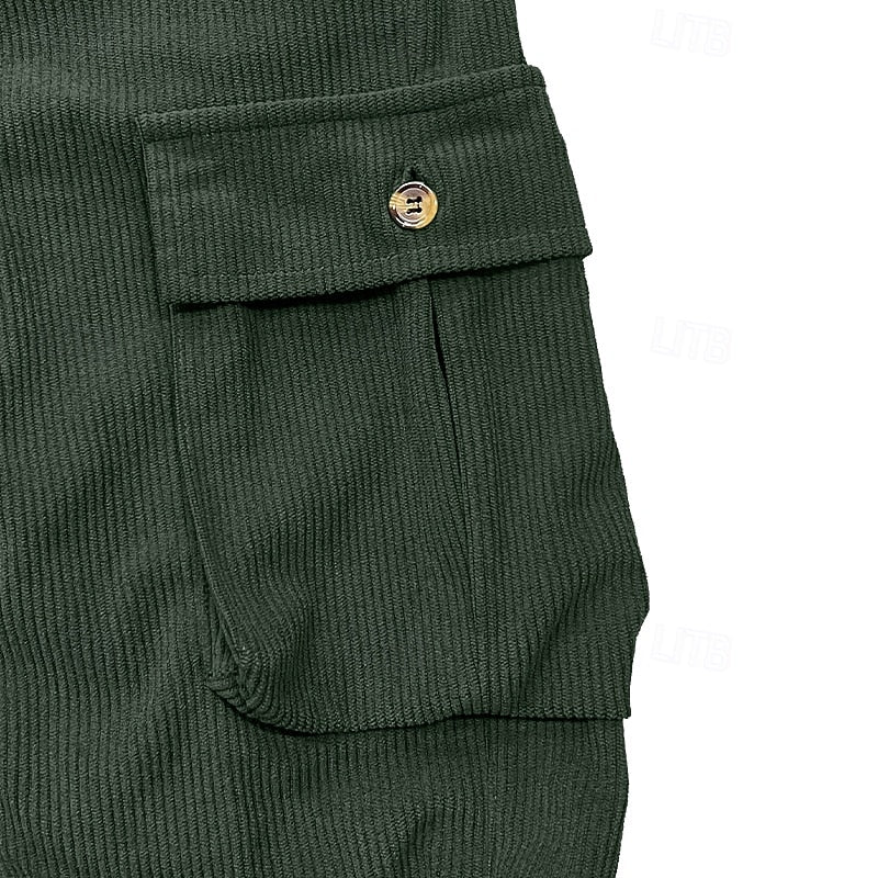 Men's khaki relaxed cargo trousers