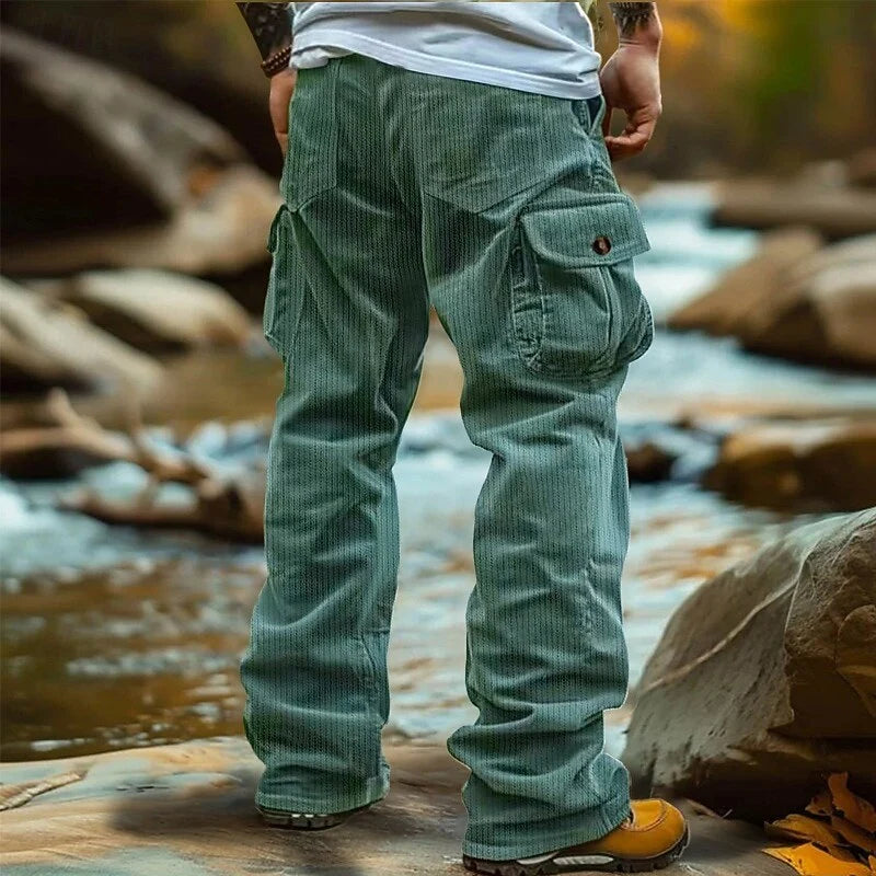 Men's blue relaxed cargo trousers