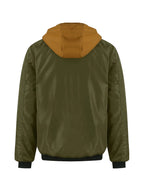 Men's military green hooded zip-up jacket for everyday autumn and winter wear