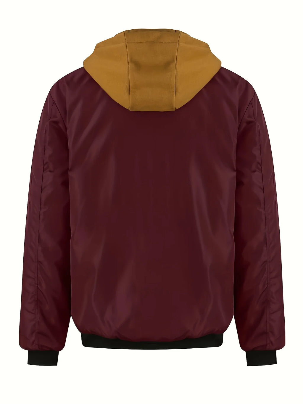 Men's black hooded zip-up jacket for everyday autumn and winter wear