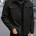 Men's black regular fit everyday jacket for autumn and winter wear