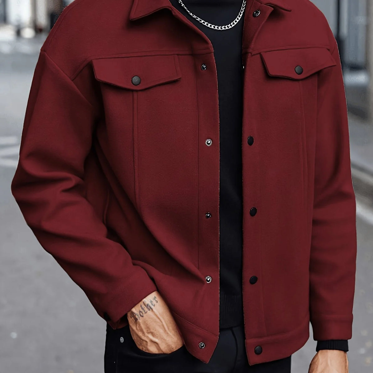 Men's khaki regular fit everyday jacket for autumn and winter wear