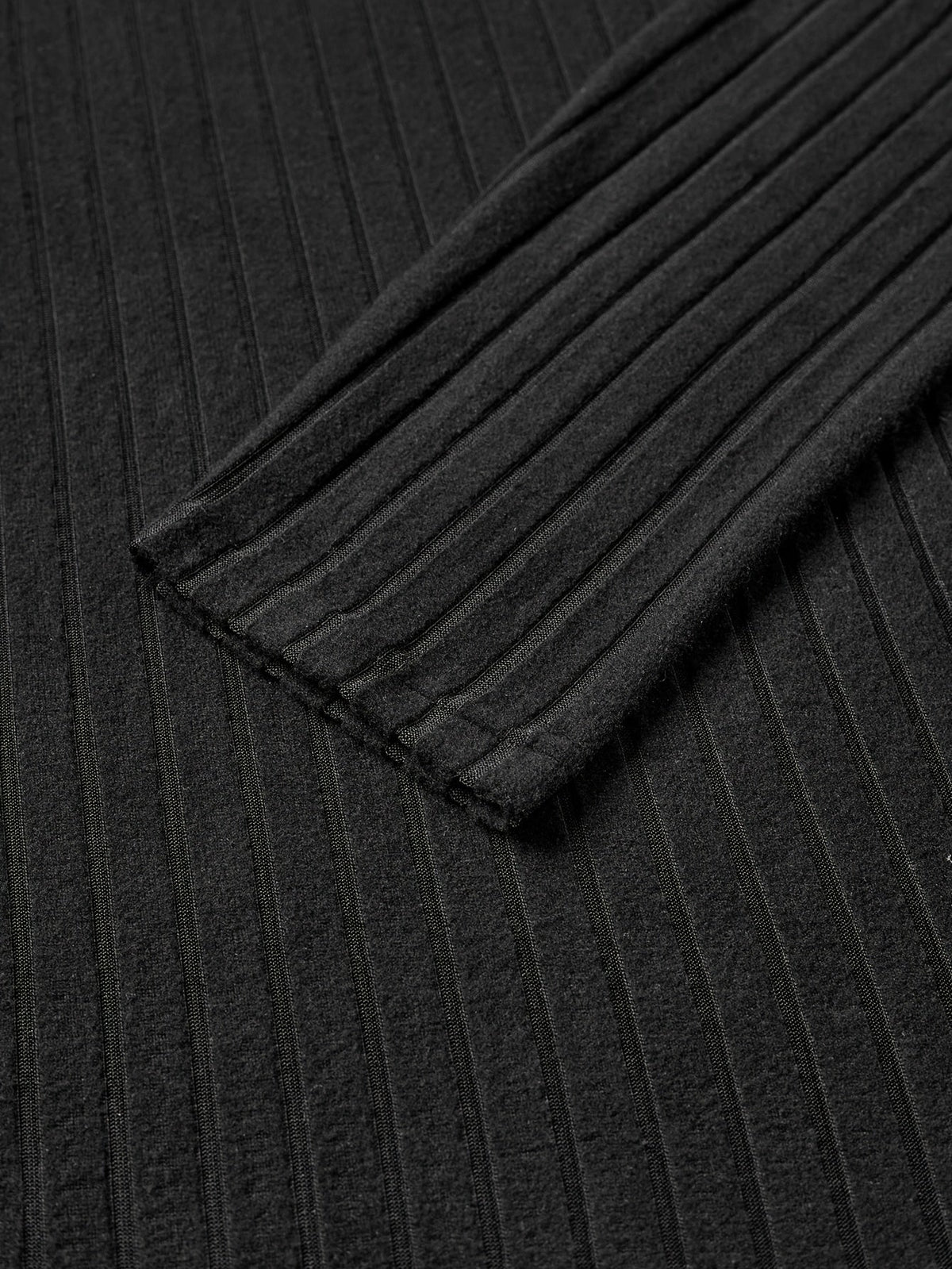 Men's black ribbed v-neck long sleeve top