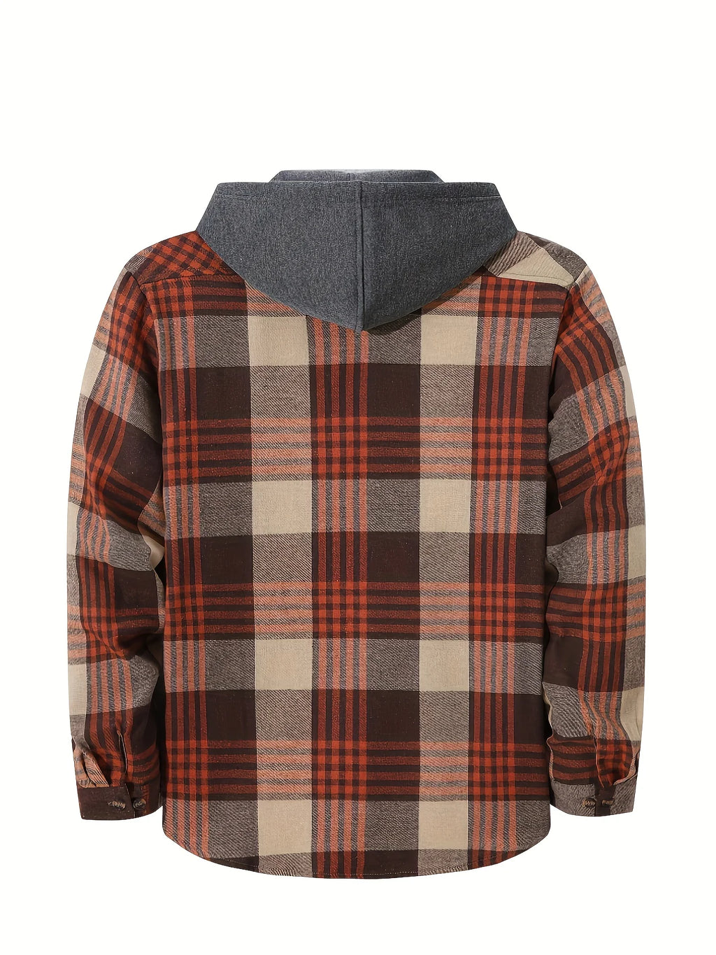 Men's khaki hooded shirt for the colder autumn and winter months