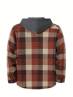 Men's khaki hooded shirt for the colder autumn and winter months
