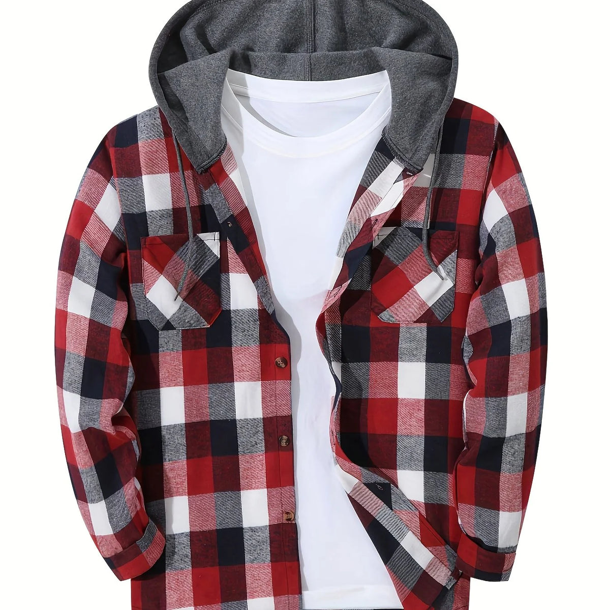 Men's white hooded shirt for the colder autumn and winter months