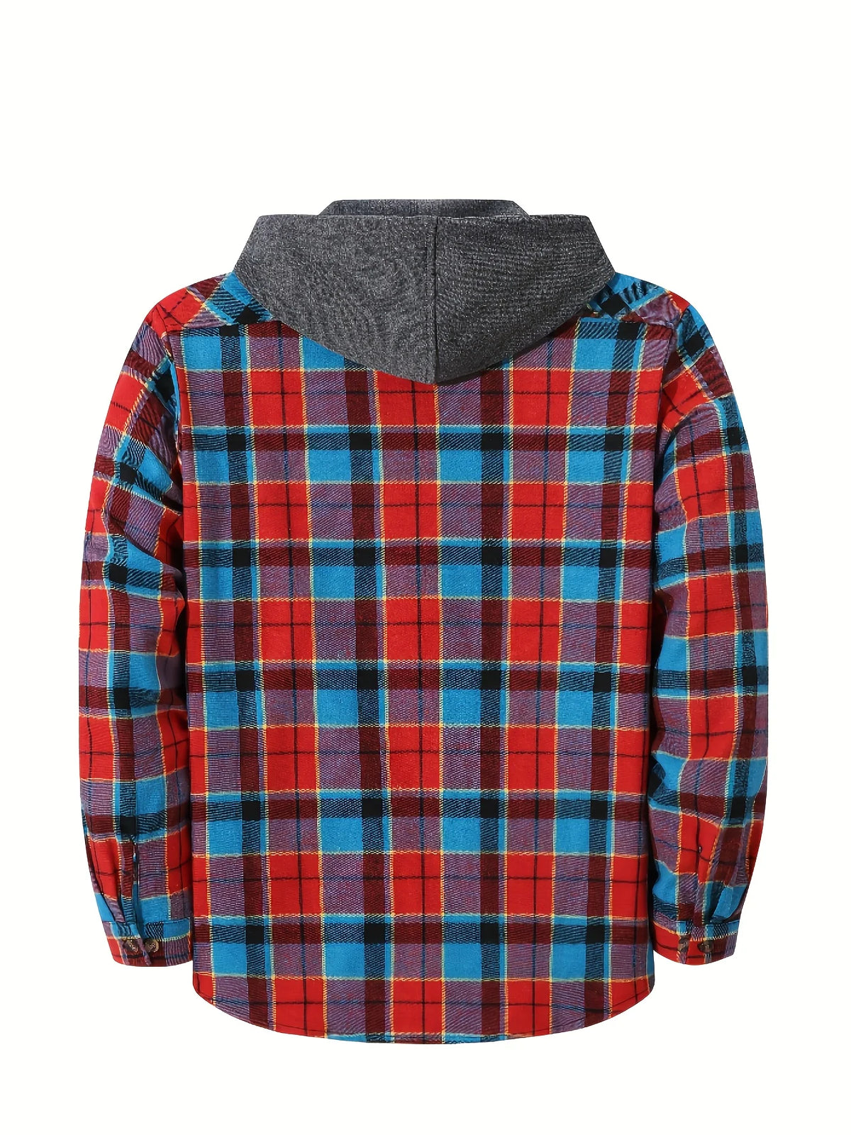 Men's red hooded shirt for the colder autumn and winter months