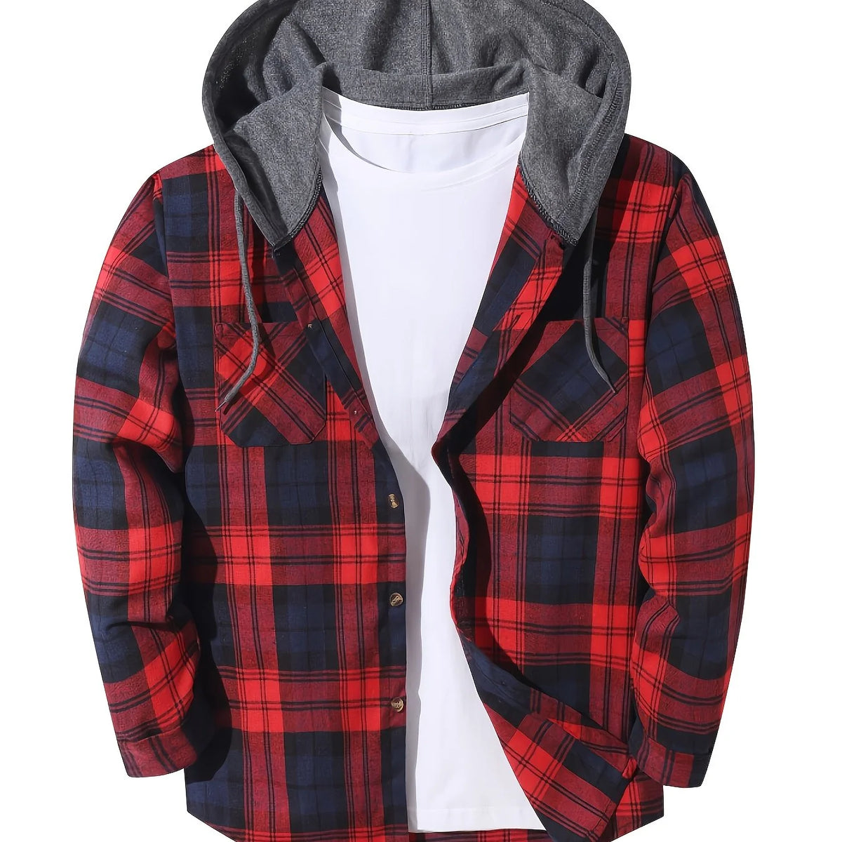 Men's white hooded shirt for the colder autumn and winter months