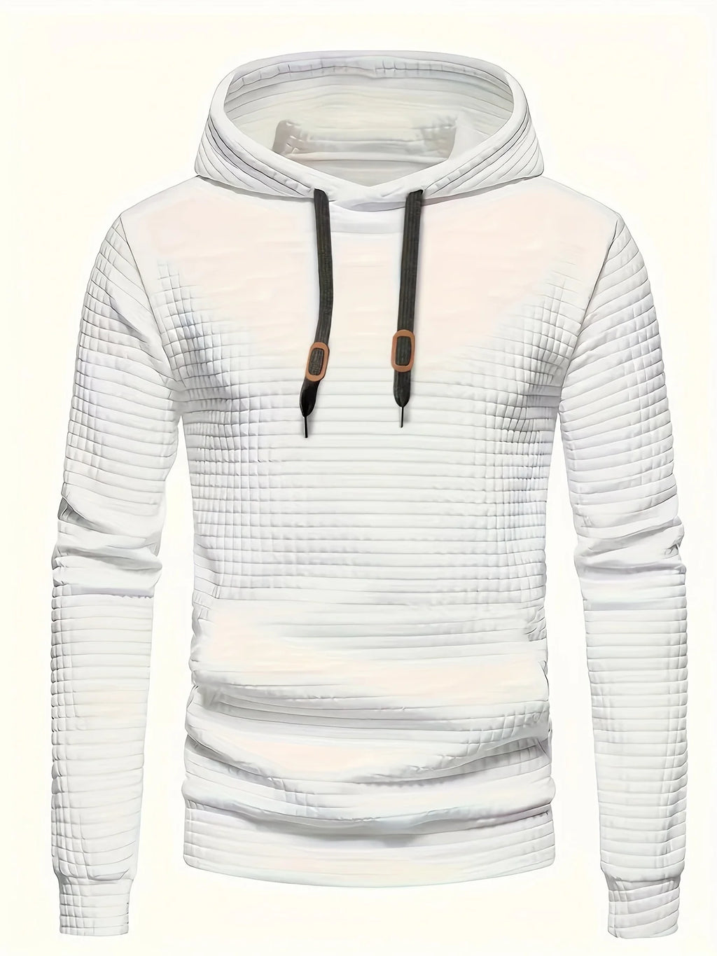 Men's dark grey checkered hooded sweatshirt for autumn and winter layering