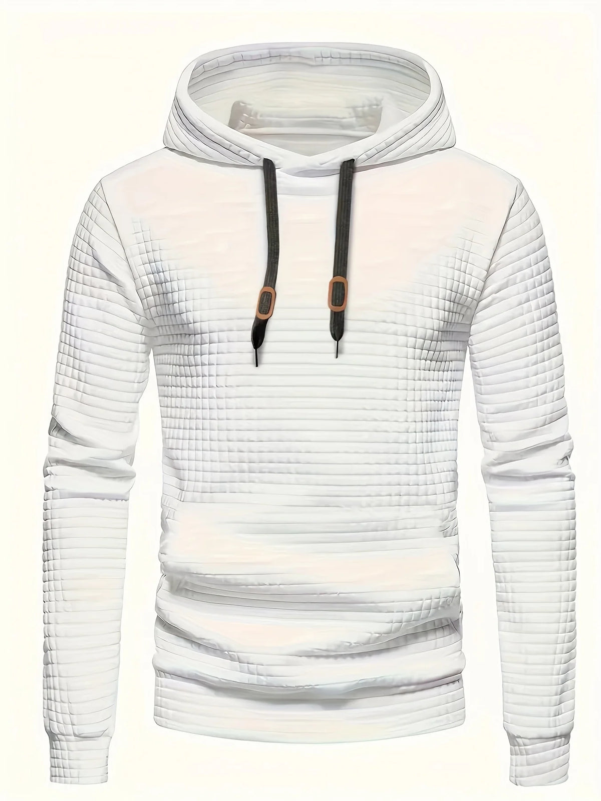 Men's dark grey checkered hooded sweatshirt for autumn and winter layering