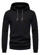 Men's black checkered hooded sweatshirt for autumn and winter layering