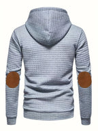 Men's black checkered hooded sweatshirt for autumn and winter layering