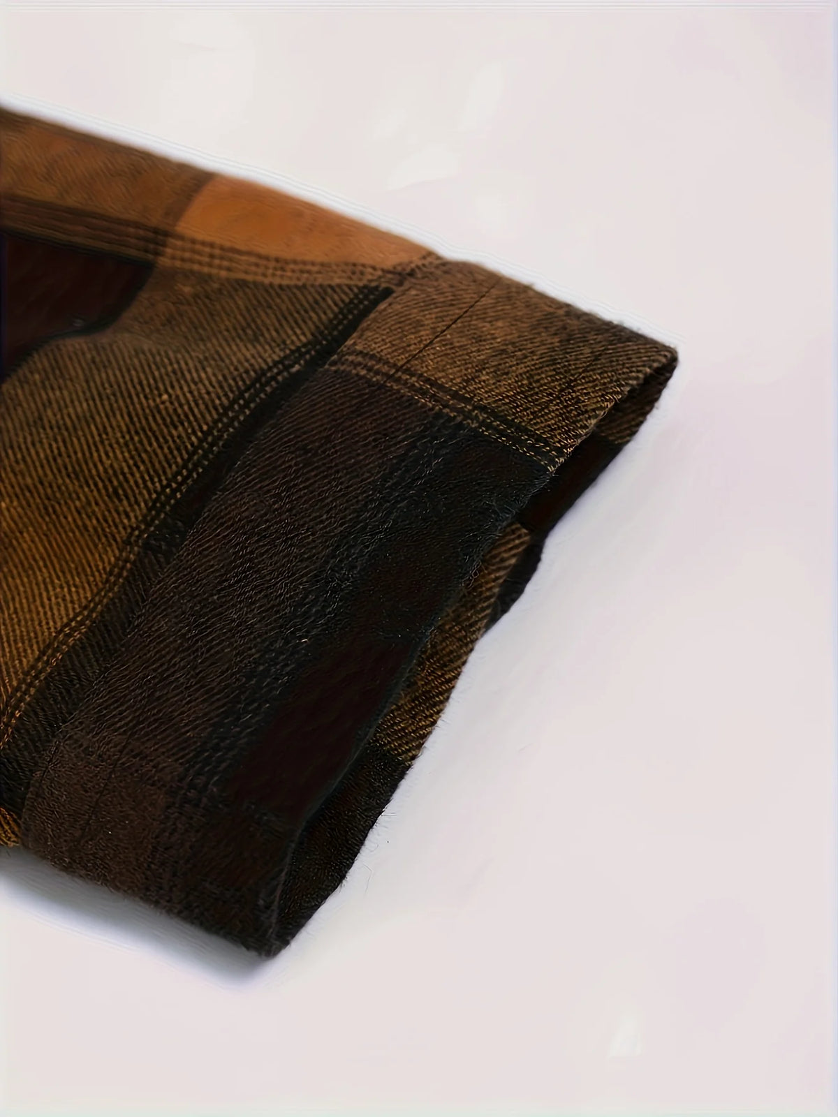 Men's coffee brown contrast patchwork shirt