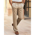 Men's khaki everyday straight-leg trousers for cold weather wear