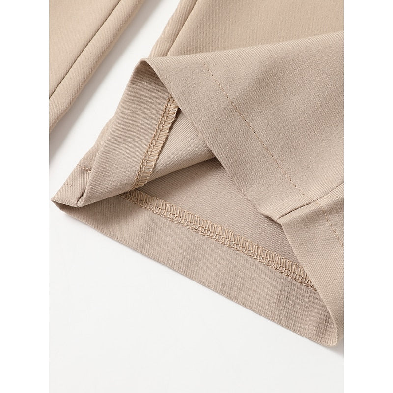 Men's khaki everyday straight-leg trousers for cold weather wear