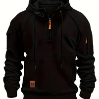 Men's Rugged Quarter-Zip Hoodie for the Winter Season
