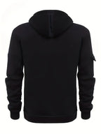 Men's blue rugged quarter-zip hoodie
