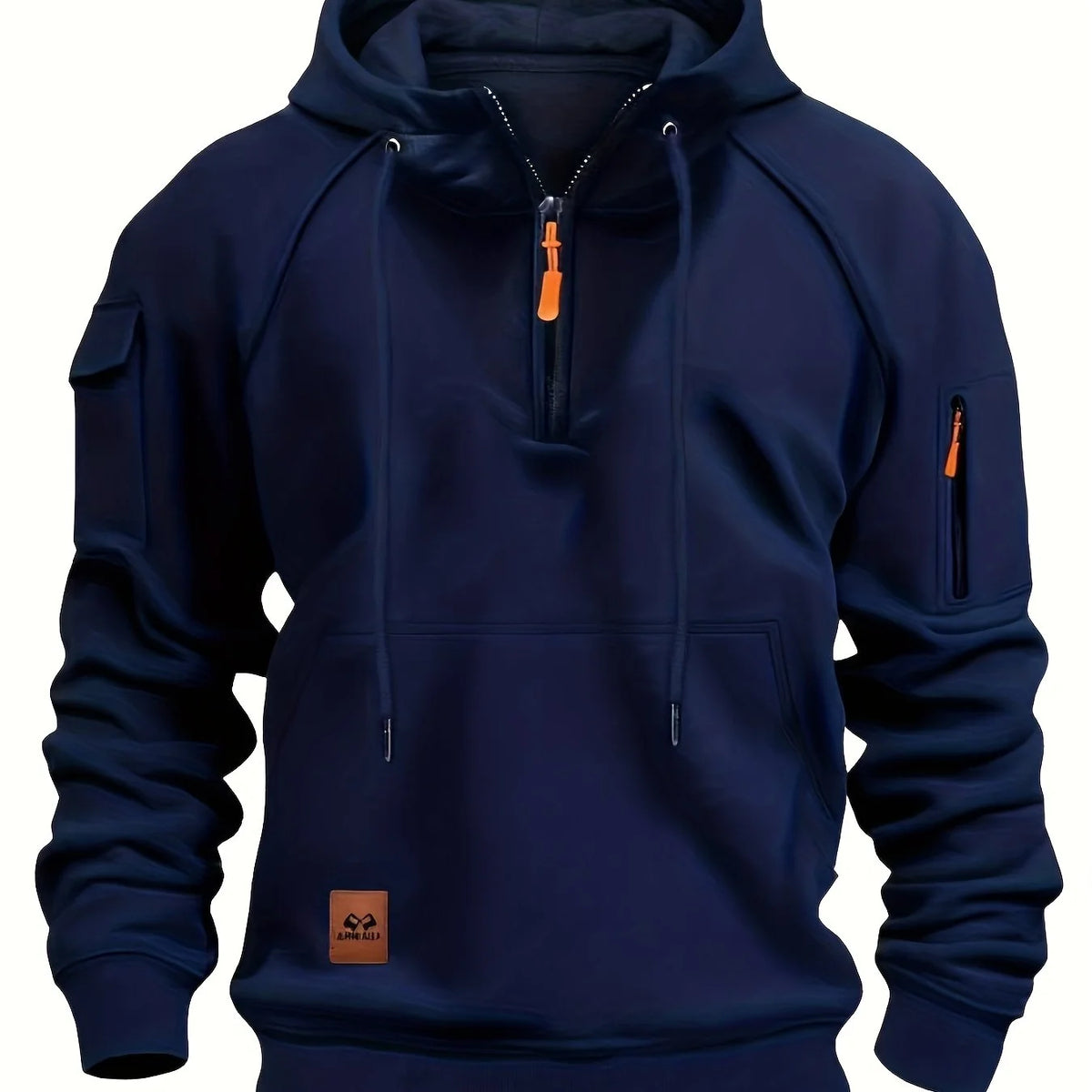 Men's navy rugged quarter-zip hoodie