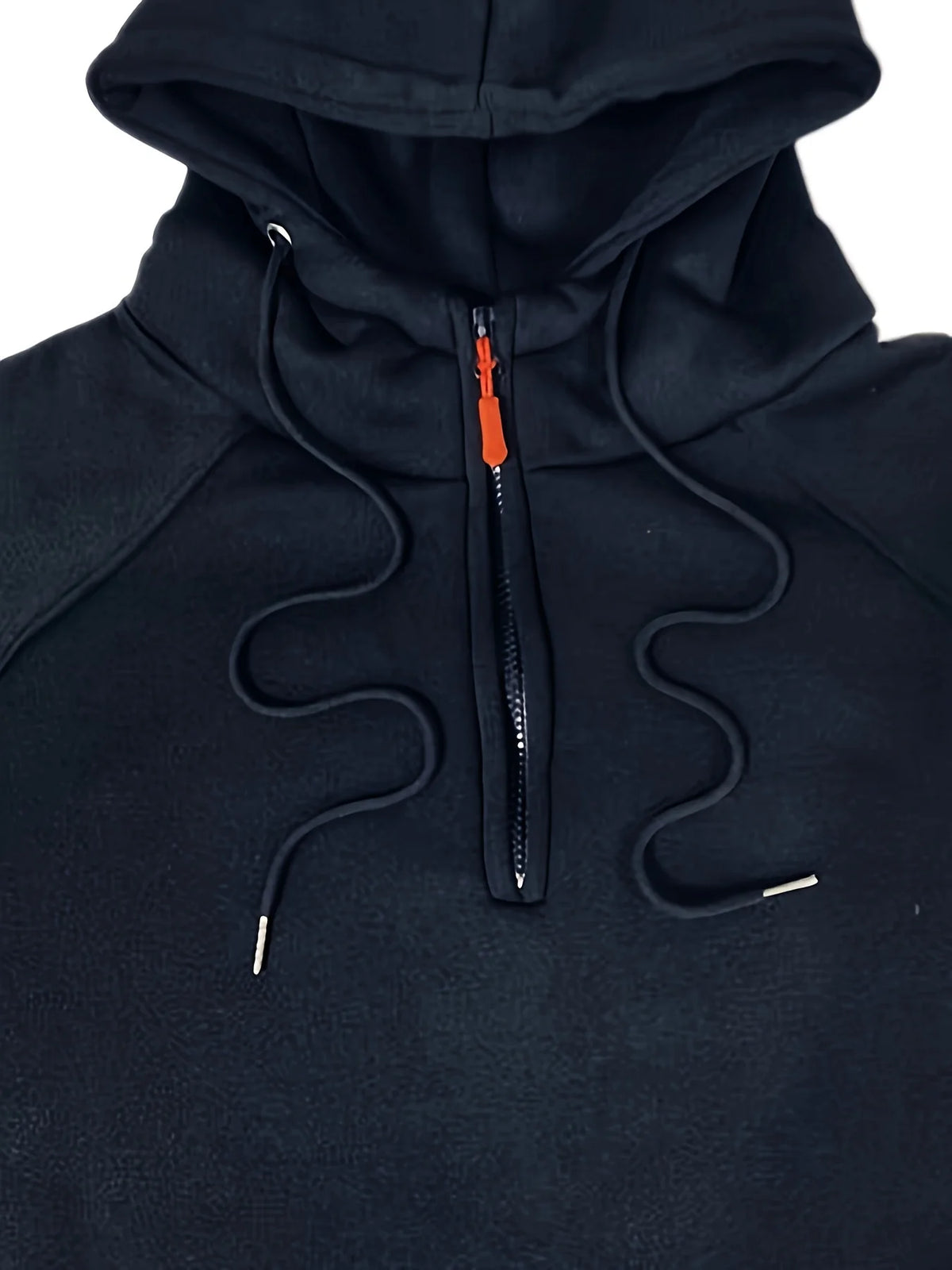 Men's khaki rugged quarter-zip hoodie